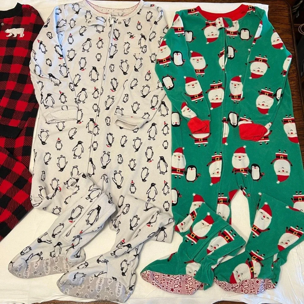 Carter's Fleece Footed Pajamas Lot of 3 Size 5T (2589)